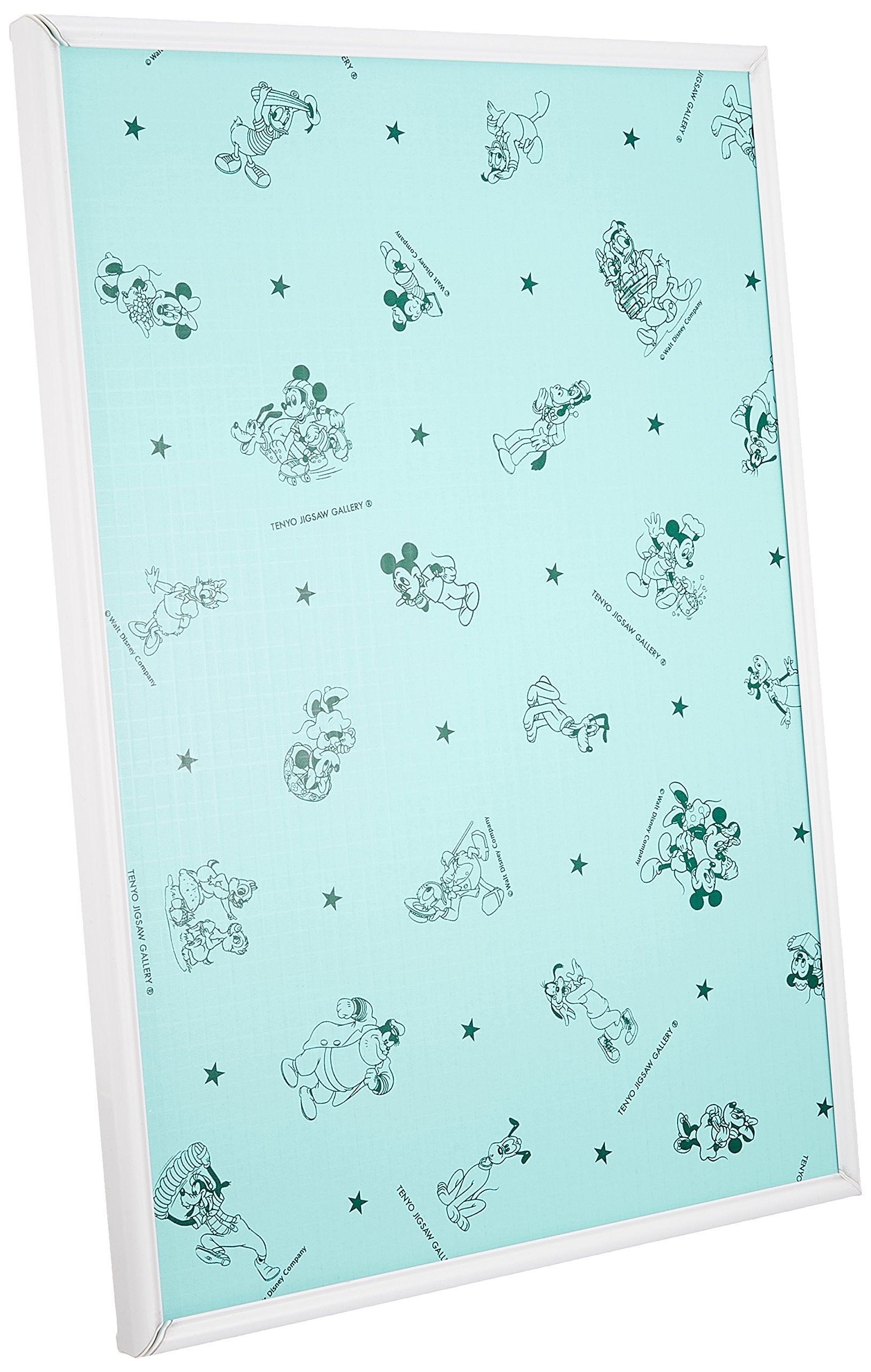 Tenyo [Made in Japan] Aluminum puzzle frame Disney exclusive safety panel for 300 pieces White (30.5x43cm) One-touch front opening method with locking function Mickey emblem plate hanging string hook included