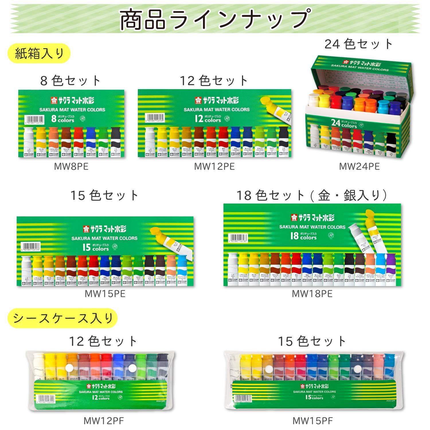 Sakura Crepas Paint Matte Màu Nước Polytube Kogecha 5 Miếng MWP-P#17(5)