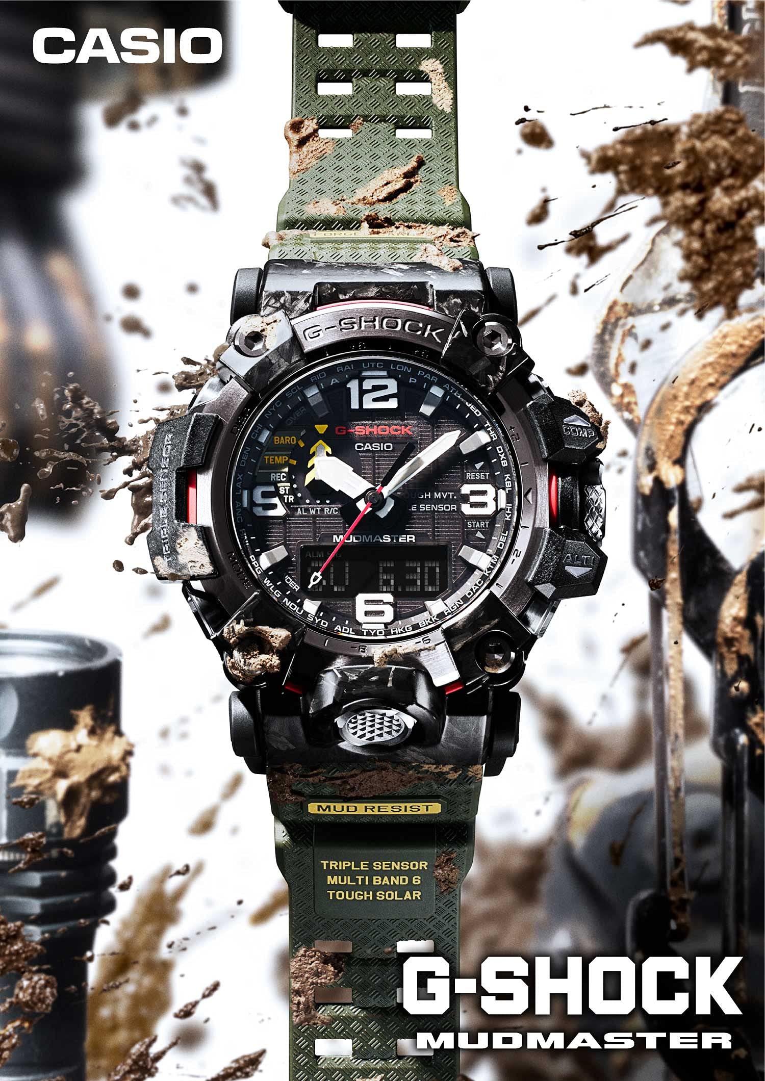 [Casio] G-Shock Watch [Domestic Genuine Product] MUDMASTER Radio Solar GWG-2000-1A3JF Men's Green