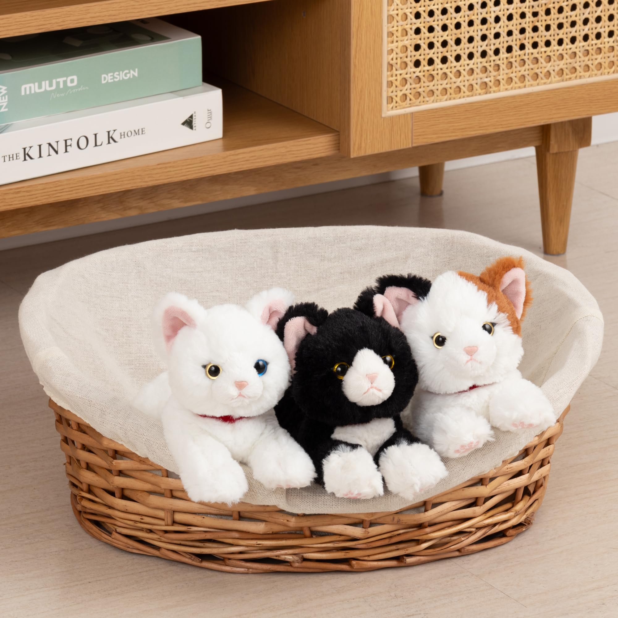 Sun Lemon Knee Cat Odd Eye WH SS 11×29×12cm Stuffed Animal Cute Cat P-8042