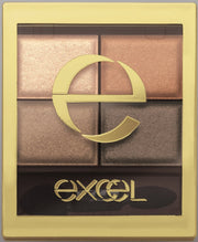 excel Skinny Rich Shadow SR02 (Real Brown) Palette Eyeshadow Eyeshadow Palette Makeup 4 Colors 3 Textures (Glossy, Lame, Matte)