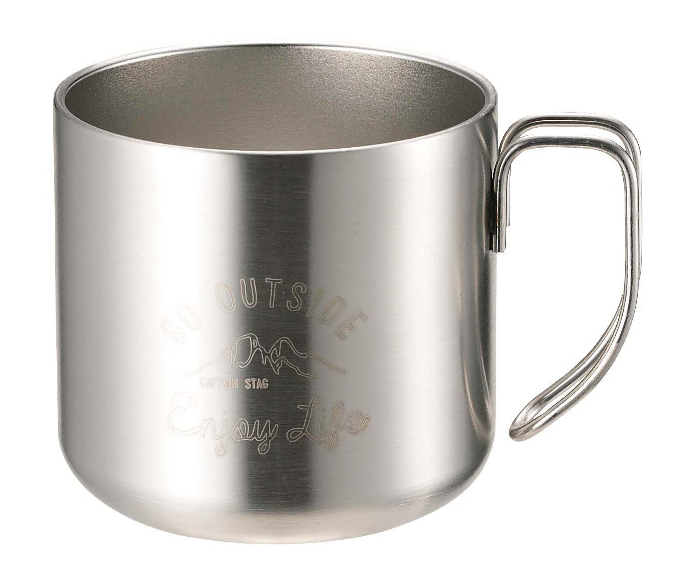 CAPTAIN STAG Mug Cup Double Stainless Steel Vacuum Insulated Heat/Cold 350ml Silver Monte UE-3428