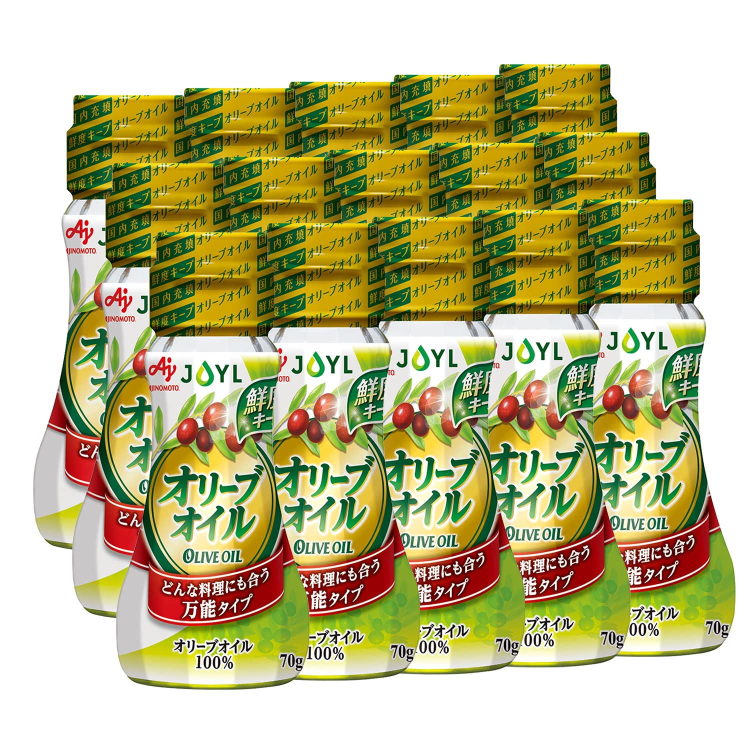 JOYL 올리브 오일 (올리브 오일 100%) 아지노모토 J-오일 밀스 70g 병 × 15개