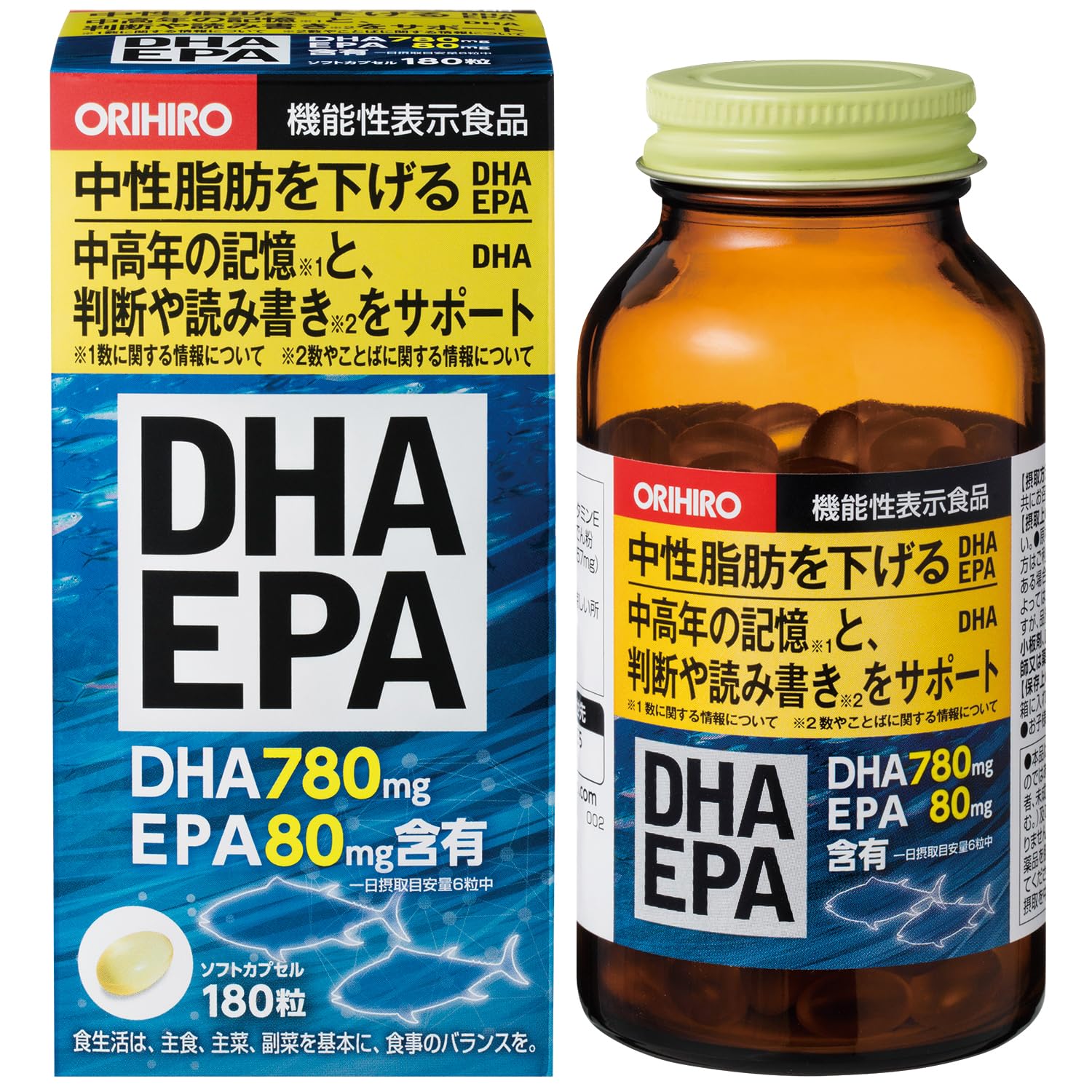 Orihiro DHA/EPA 180 tablets [Food with functional claims]