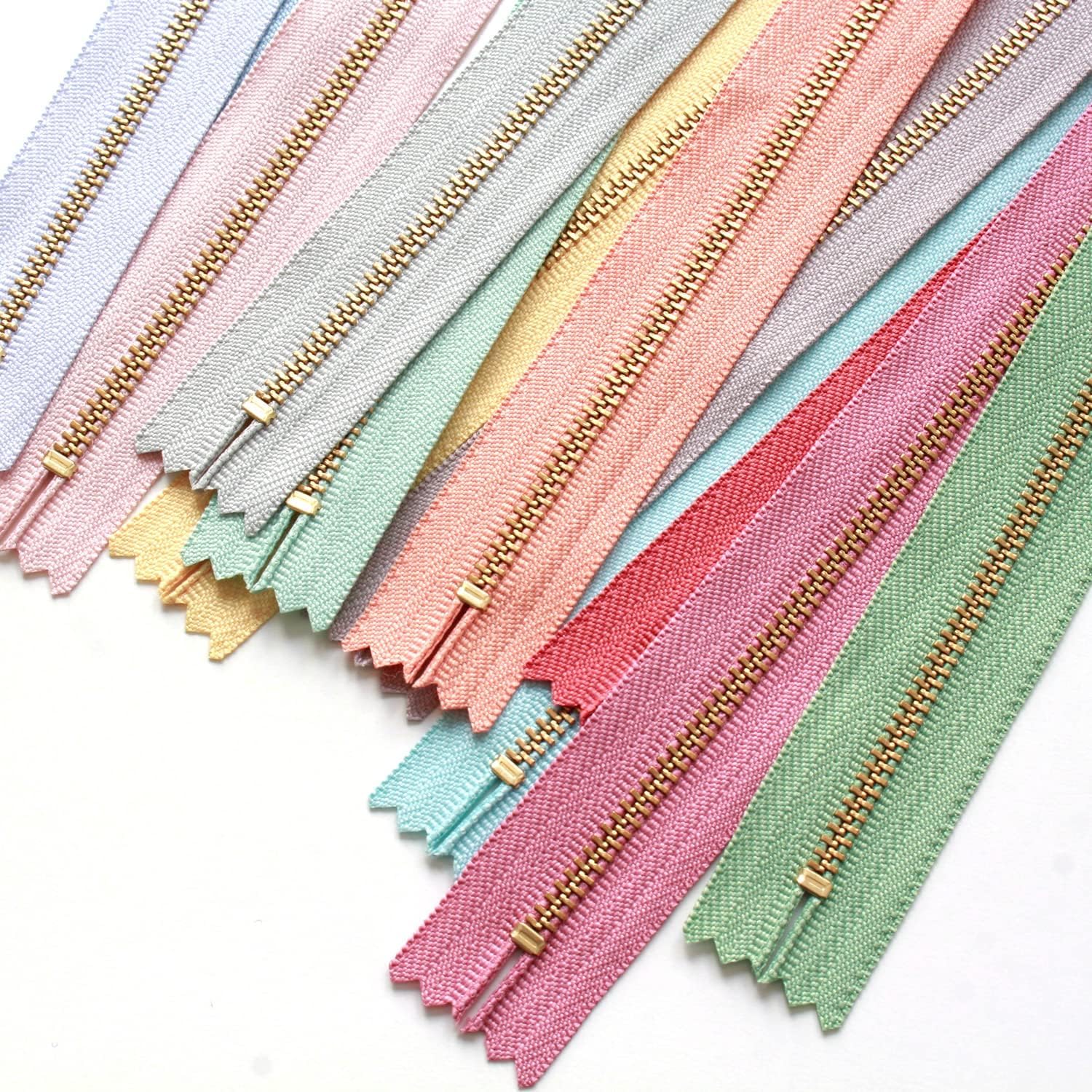 Y.K.K Beaded Zipper Nuance Color 12 Color Set 12cm Gold 3G12-N12MIX