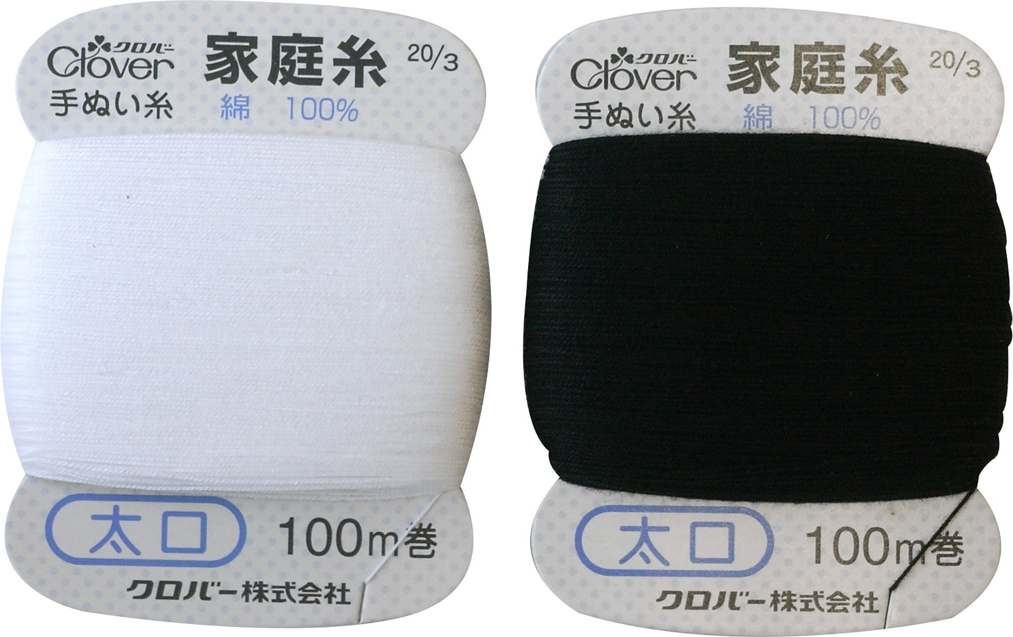 Clover Home Thread Thick 100m roll 1 piece each White/Black 26-575