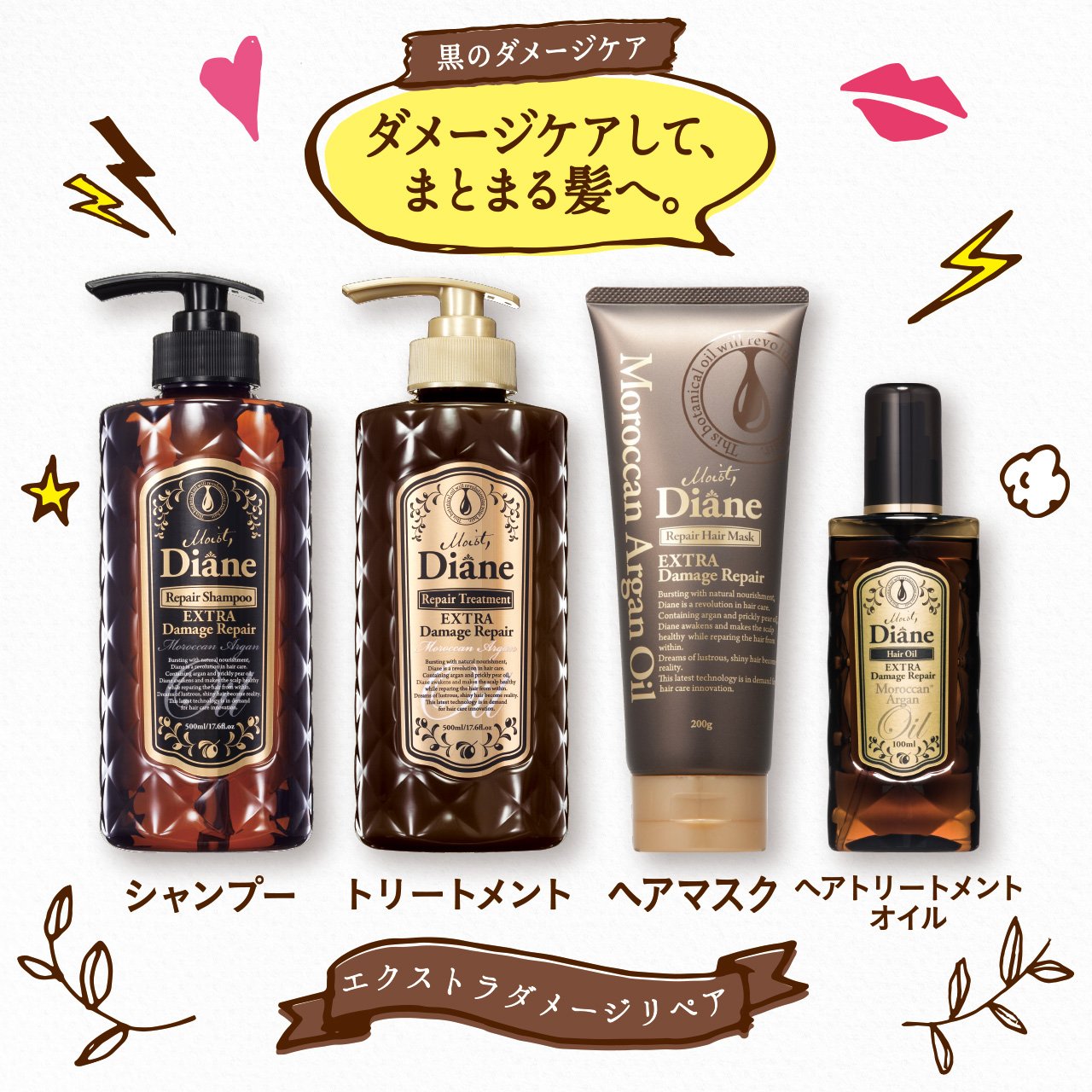 Diane Moist Treatment Oil Extra Damage Repair 100ml