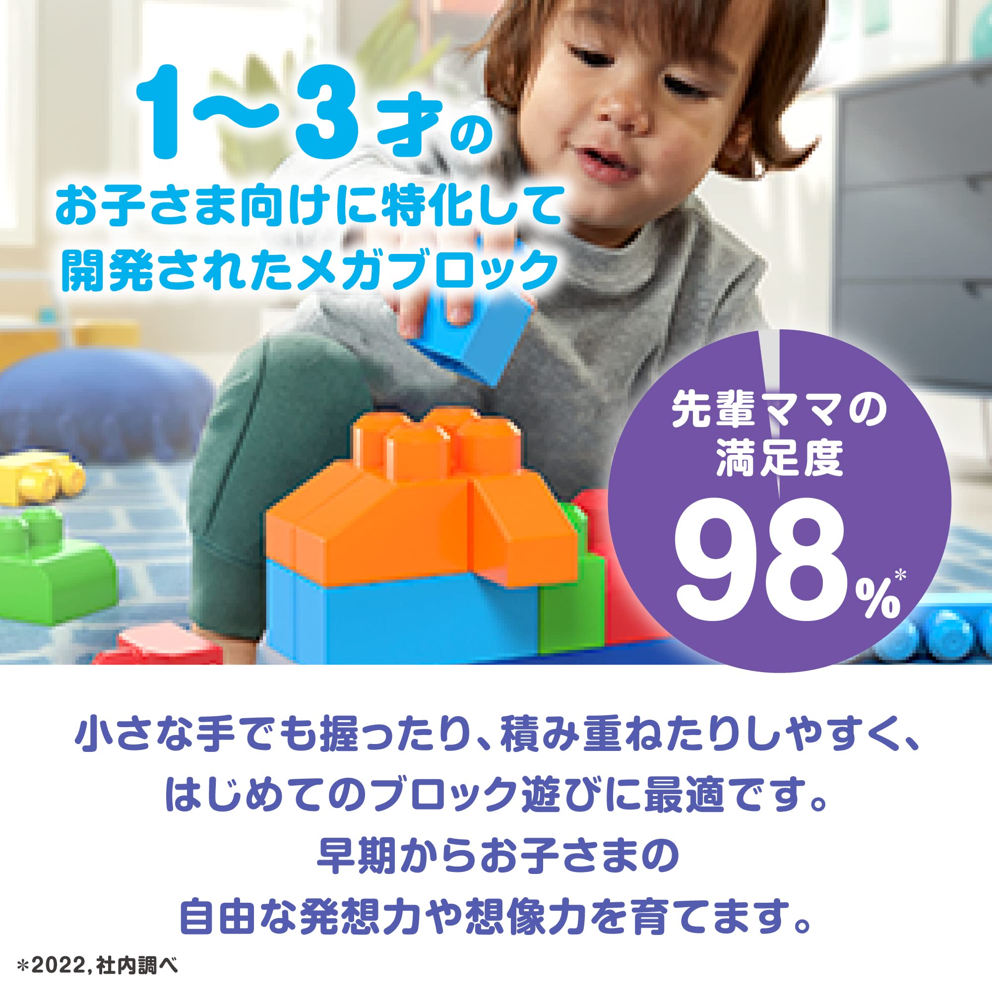 MATTEL MEGA BLOKS More Mega Blocks for 1 year old and up 150 block pack [1 year old and up] HHM96