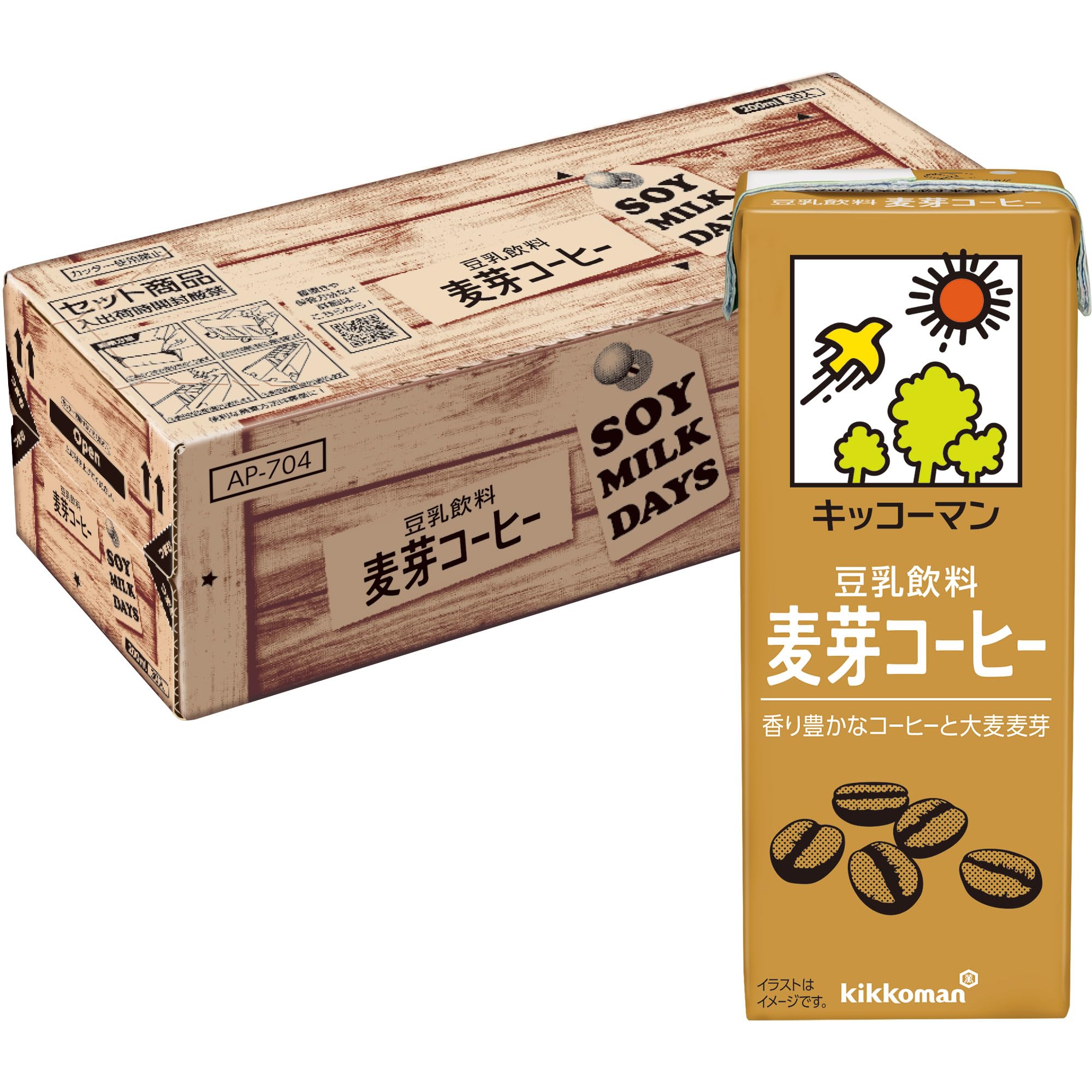 Kikkoman Soy Milk Beverage Malt Coffee SOYMILK DAYS 200ml x 30 bottles