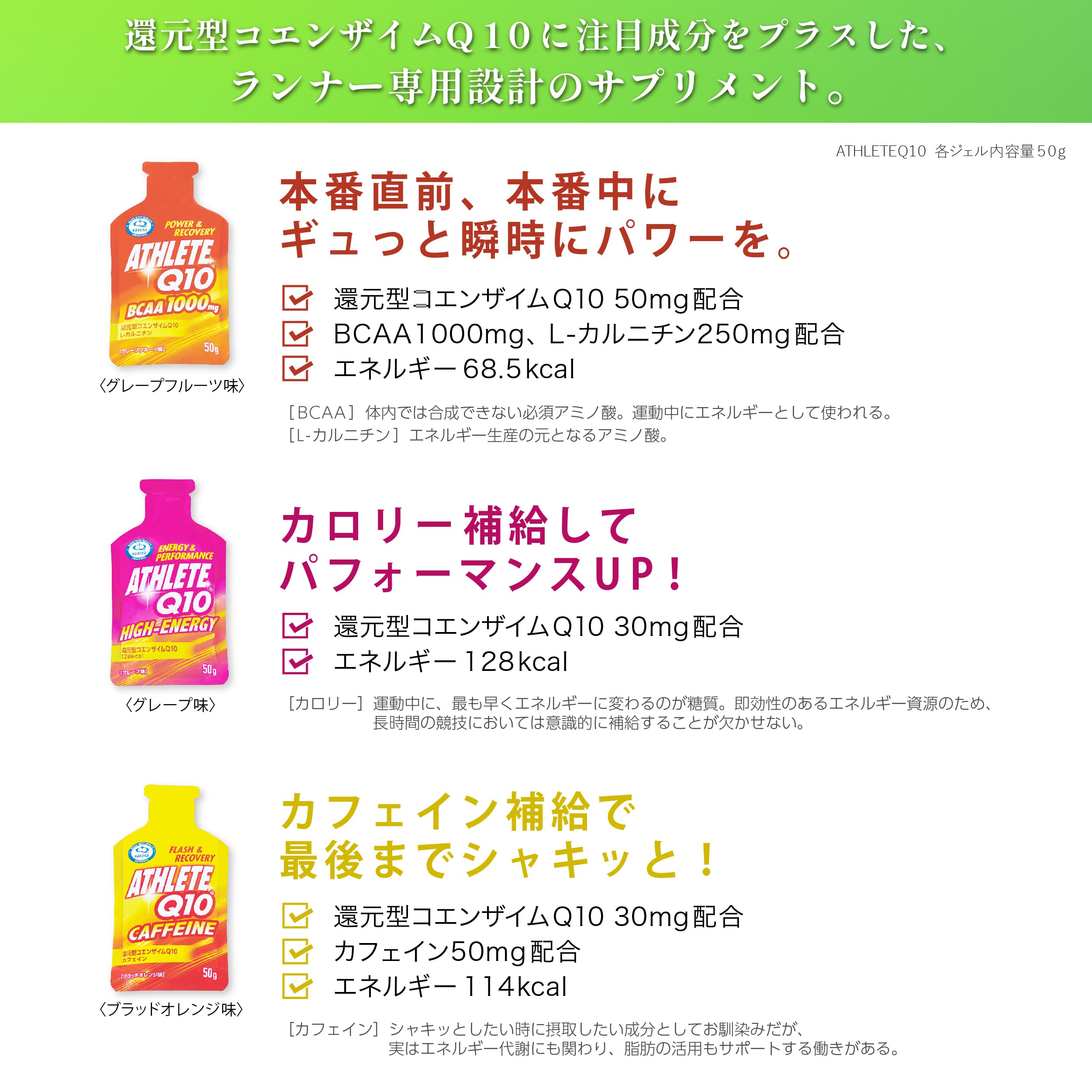 ATHLETE Q10 HIGH-ENERGY GEL (6 pieces) Made by Kaneka, using reduced coenzyme Q10