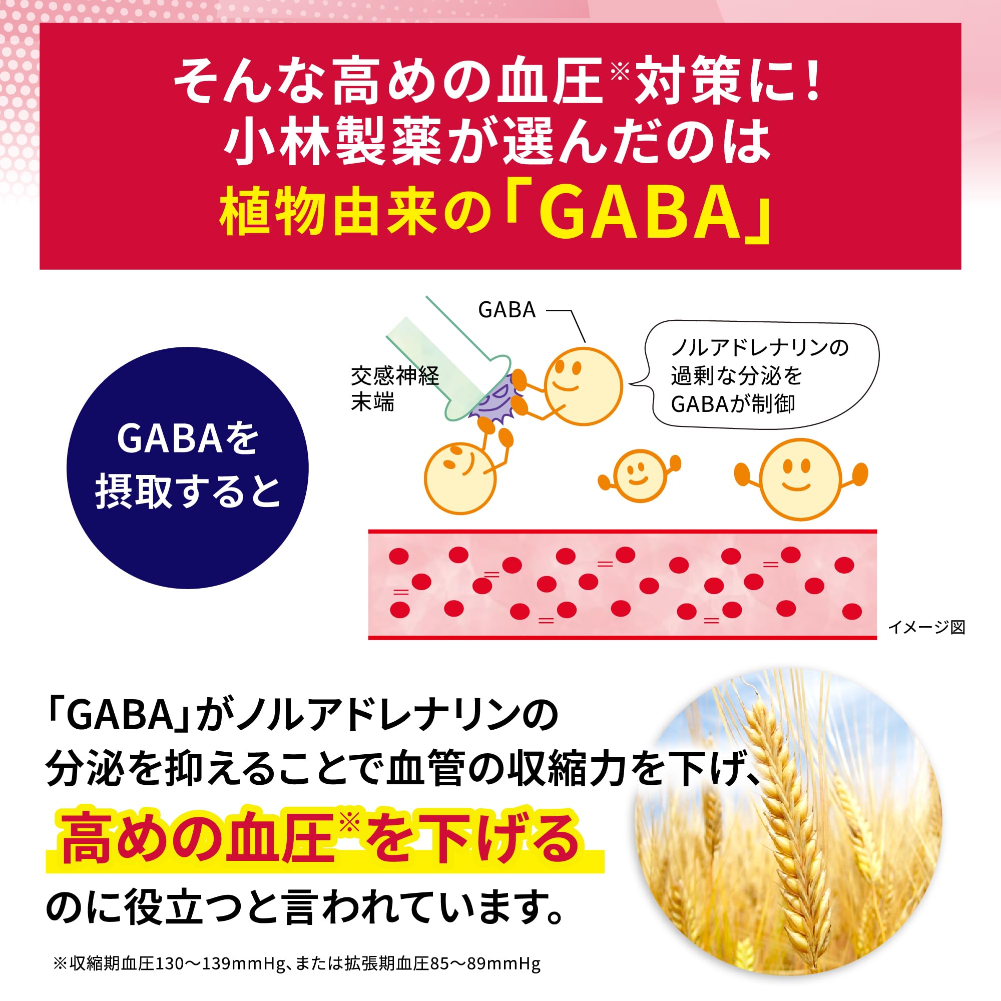 고바야시 제약의 영양 보조 식품 혈압 헬프 / 가바 GABA 사프리【 1일 1알(기준) 혈압이 높아지는 분의 혈압을 낮추는 것을 서포트 혈압 대책 서플리 】 혈압 서플리 서플리먼트