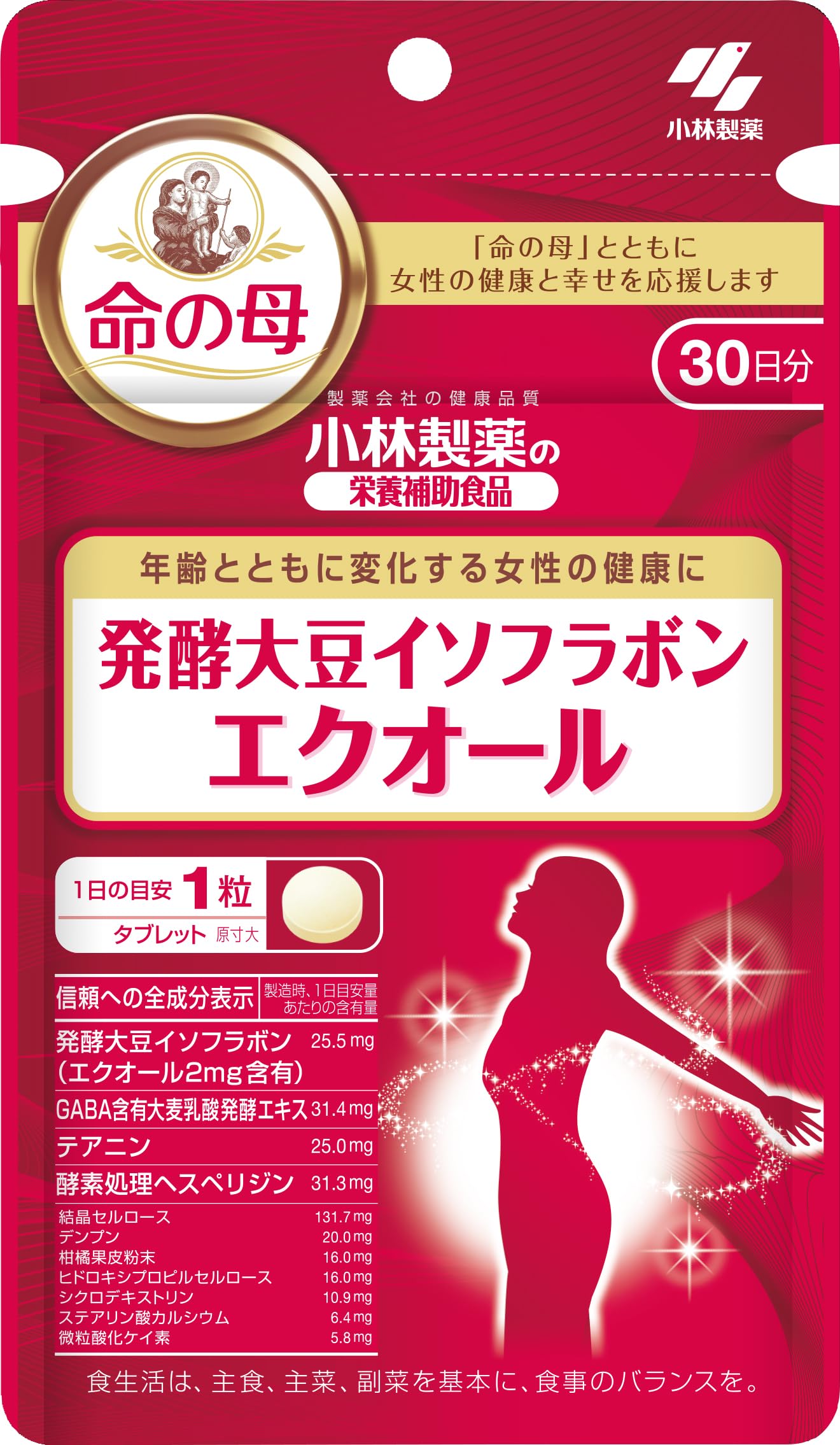 Kobayashi Pharmaceutical's nutritional supplement Mother of Life Equol Supplement [1 tablet per day (estimate) Fermented soy isoflavone supplement] [Nutritional supplement / 30 tablets / approximately 30 days supply]