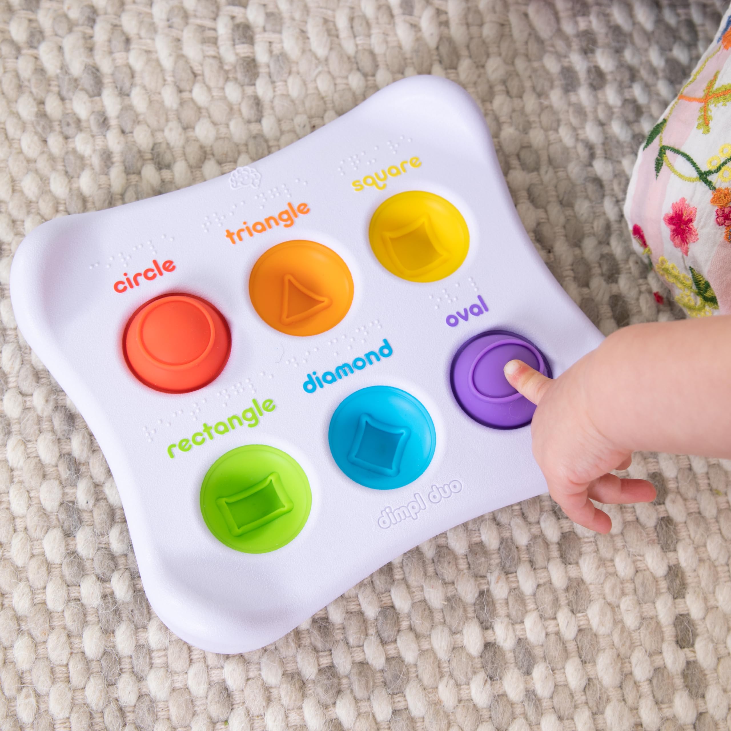 Fat Brain Toys Dimple Shape Fingertip Educational Squishy Toy Push Pop 1 Year Old FA208-1 Genuine Product