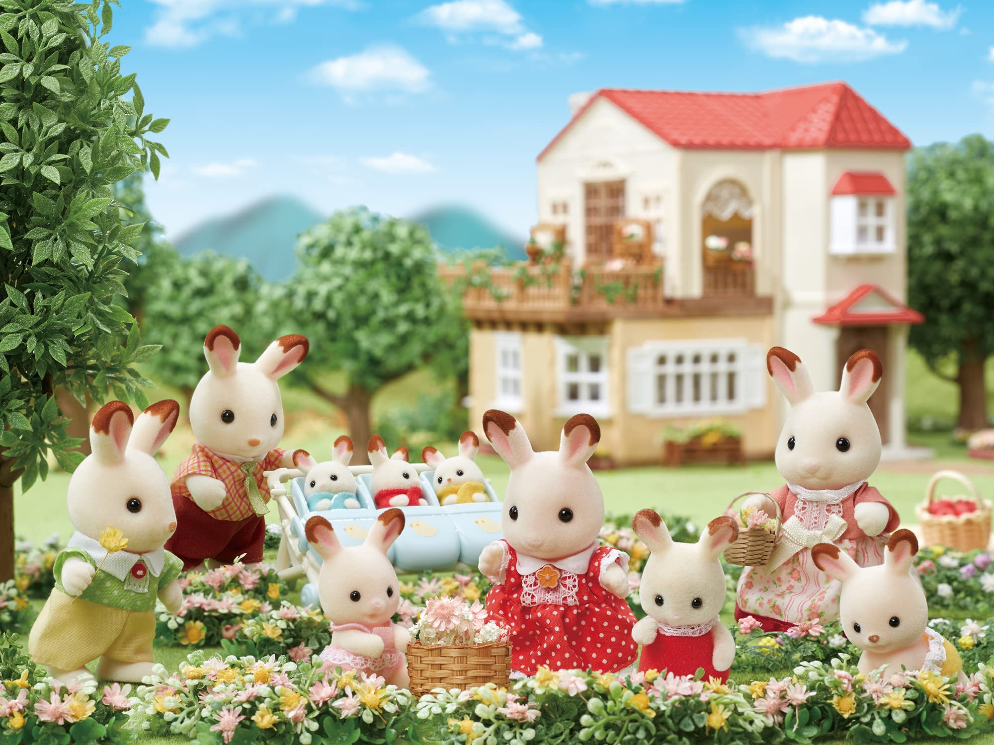 실바니아 패밀리 인형 【쇼콜라 토끼 패밀리】 FS-46 ST 마크 인증 3세 이상 장난감 인형 집 Sylvanian Families 에포크사 EPOCH
