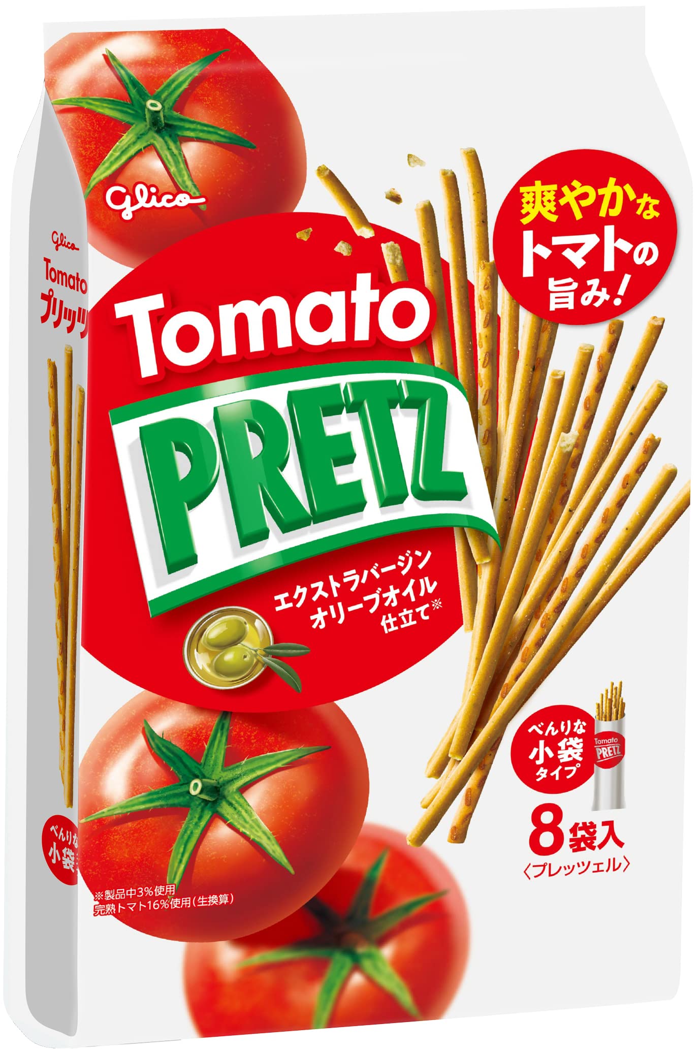 Cà chua Pretz 110g (8 túi) Snack Pretzel Extra Virgin Dầu ô liu Ezaki Glico Glico Pretz Tomato