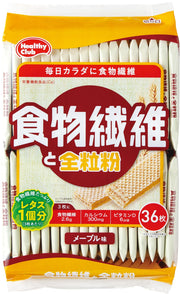 Healthy Club Dietary Fiber and Whole Grain Wafers Maple Flavor 36 Pieces
