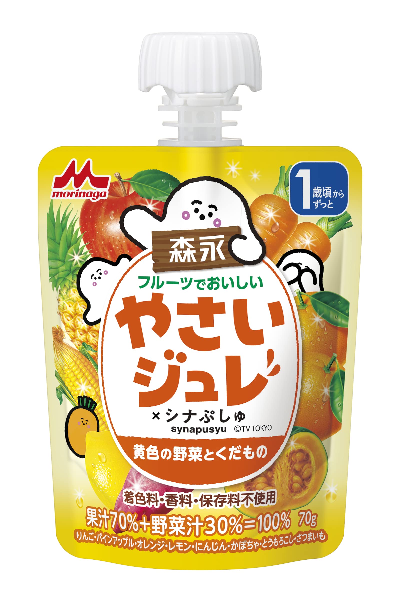 모리나가 과일로 맛있는 부드러운 줄레 노란 야채와 과일×6개