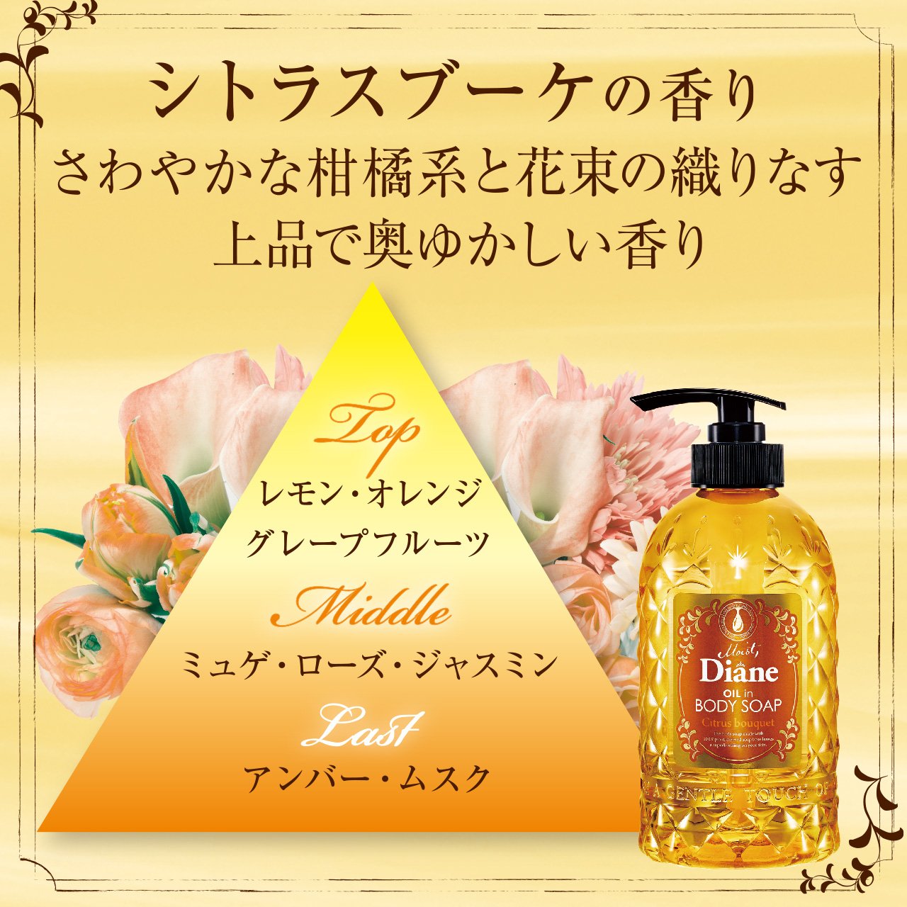 Moist Diane Oil in Body Soap Refill Citrus Bouquet Scent 400ml