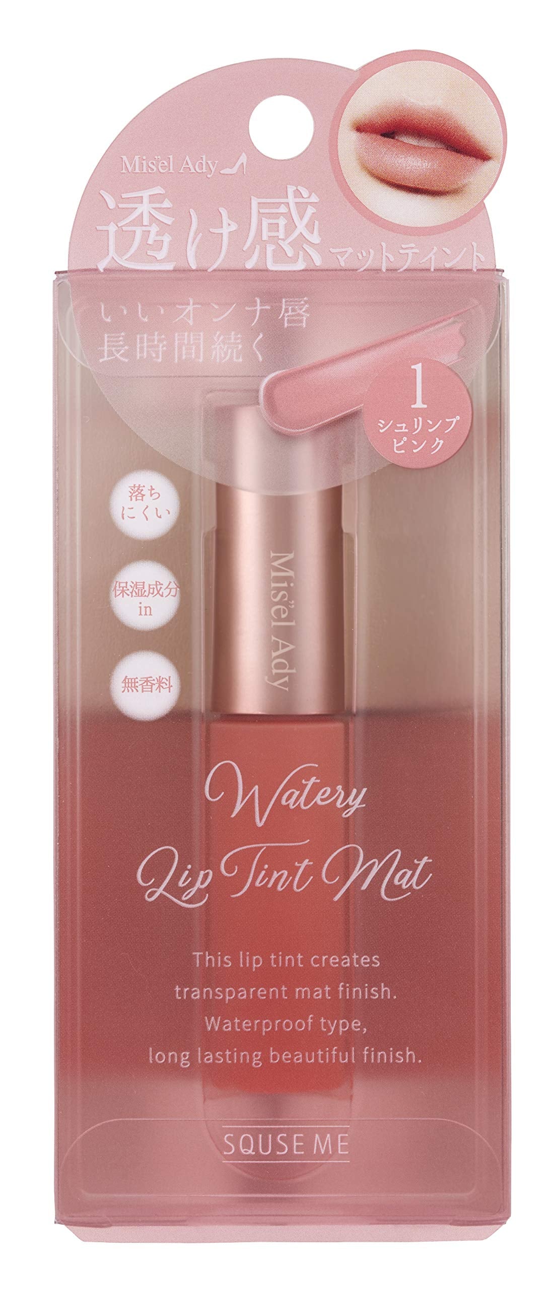 Misel Eddy Watery Lip Tint Matte 01 Shrimp Pink Lipstick 6ml