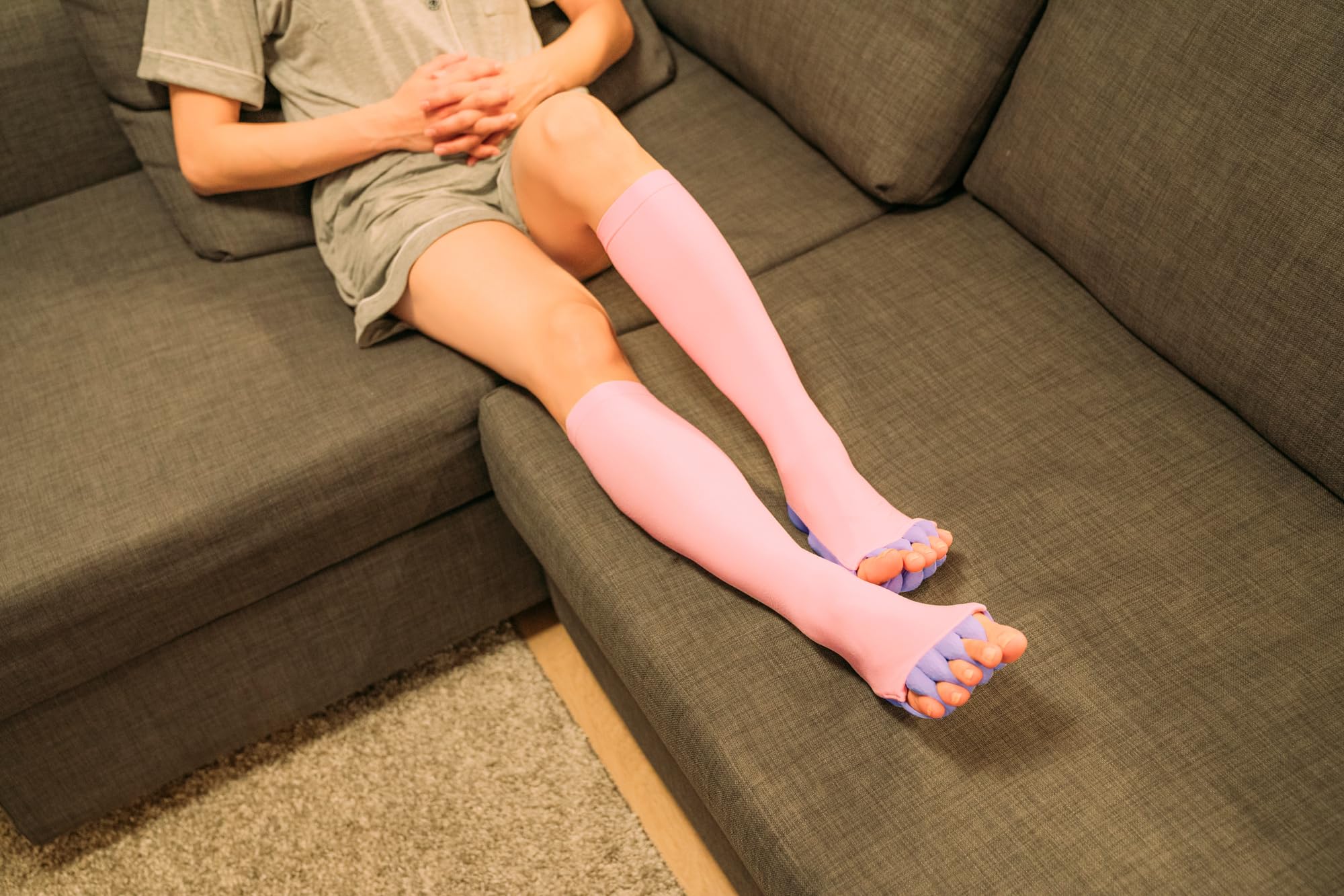 Slim Walk Compression Socks Quick Reset Socks S-M Pink Purple Home Compression AskDoctors Calf Soles Toes
