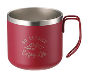 CAPTAIN STAG Mug Cup Double Stainless Steel Vacuum Insulated Heat/Cold 350ml Red Monte UE-3435