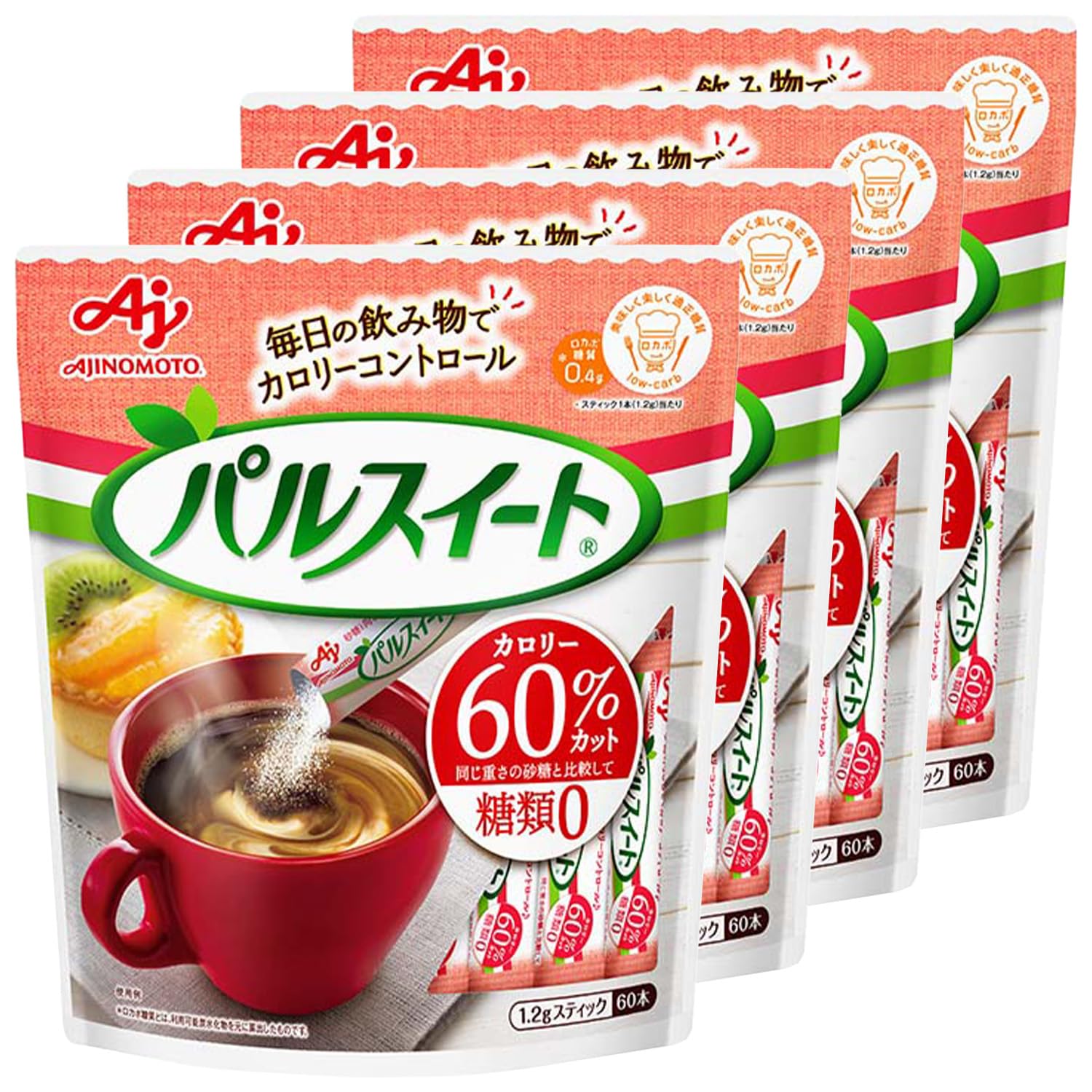 Pal Sweet Ajinomoto Sticks 60 x 4 [Sugar] [Sweetener] [Stick Sugar] [Low Calorie]