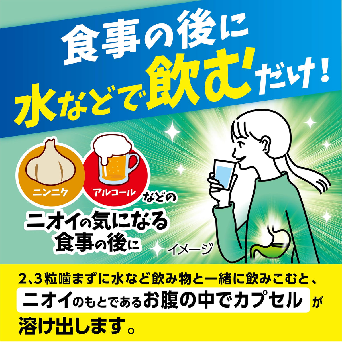 小林製薬 ブレスケア ミント 詰替え 100粒 水で飲む息清涼カプセル