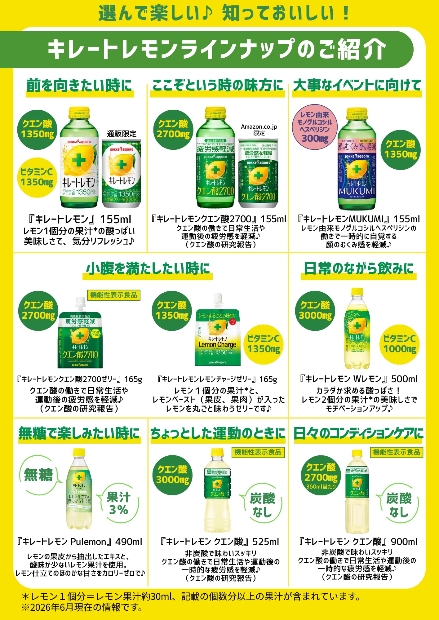 킬레이트 레몬 통판 한정 155ml × 30캔 구연산 비타민 c 1350mg 레몬 과즙 탄산 음료 포카 삿포로