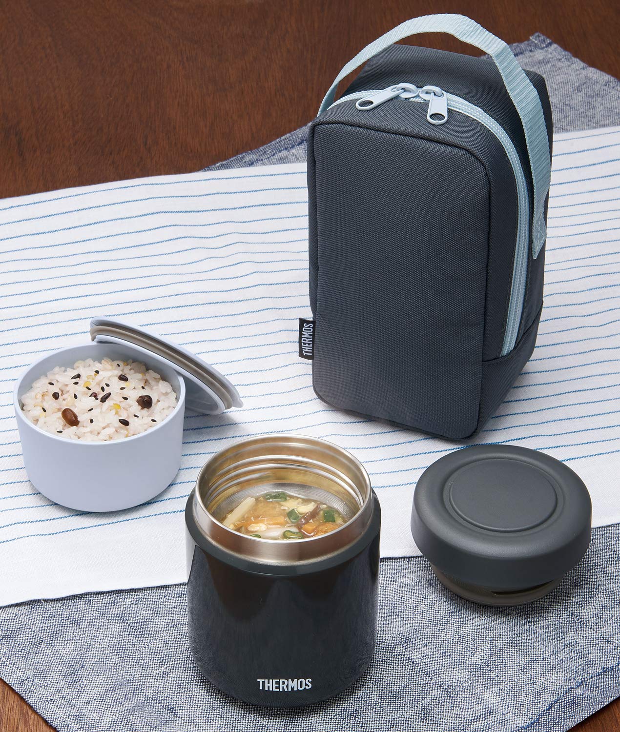 Thermos Vacuum Insulated Soup Lunch Set 300ml Dark Gray JBY-550 DGY