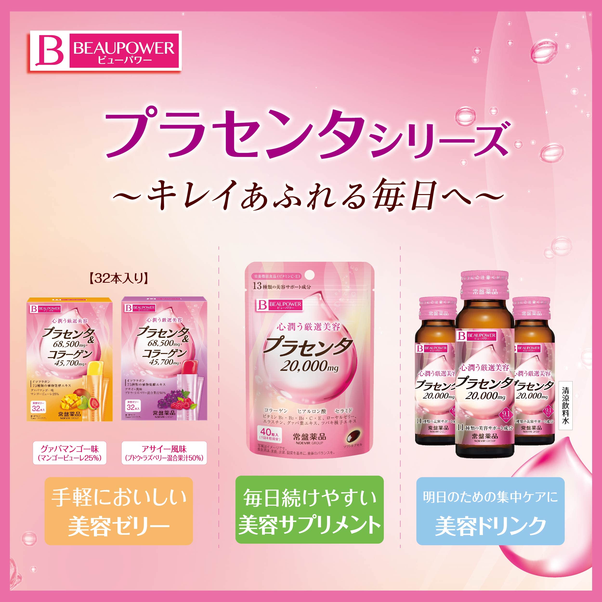 Tokiwa Pharmaceutical Industry BEAUPOWER Placenta Collagen 10g x 28 pieces