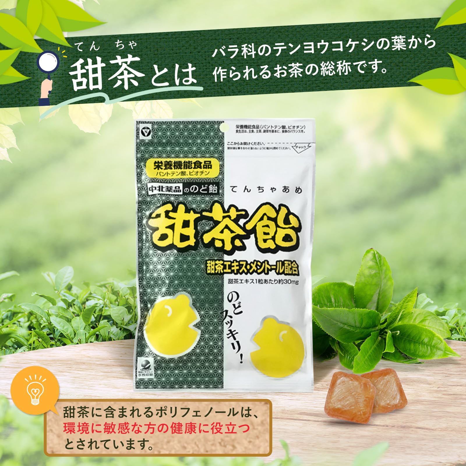 Nakakita Pharmaceutical Sweet Tea Candy (Honmaru Goten Design) 80G
