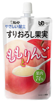 Kewpie Easy Menu Grated Fruit Peach and Apple 100g [Category 4: No need to chew]