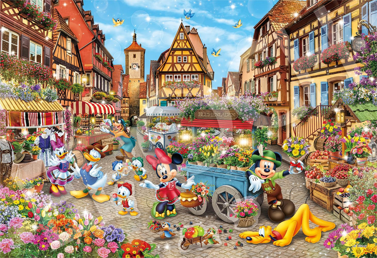 Epoch Jigsaw Puzzle Disney Mickey & Friends Romantic Journey 300 ชิ้น 26 x 38 ซม. พร้อมกาวและไม้พายพร้อมสติ๊กเกอร์ตกแต่ง 73-413s