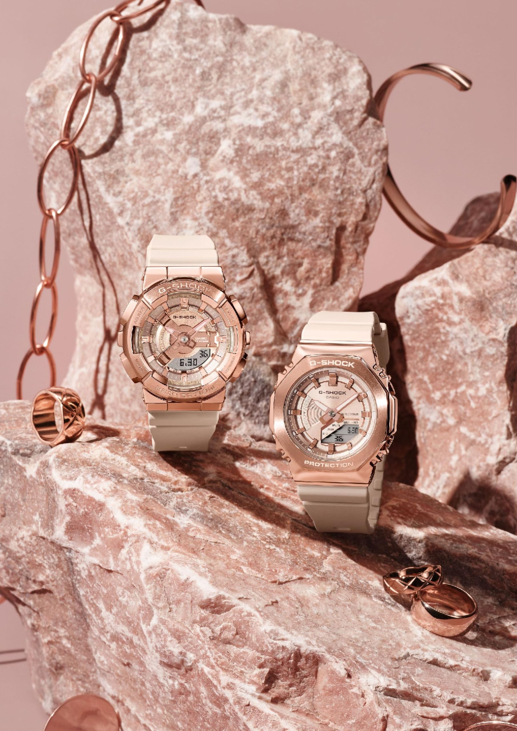 [Casio] G-Shock Watch [Domestic Genuine Product] Mid Size Model Metal Covered GM-S110PG-4AJF Women's Pink Beige