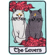 Patch Embroidery Tarot Card Design (02.The Lovers) 1 Piece Cat Iron-On Patch Applique Repair DIY Handicraft Stylish Gothic Mysterious NYANDELMO ND-0417-R04-02-PE7126CT