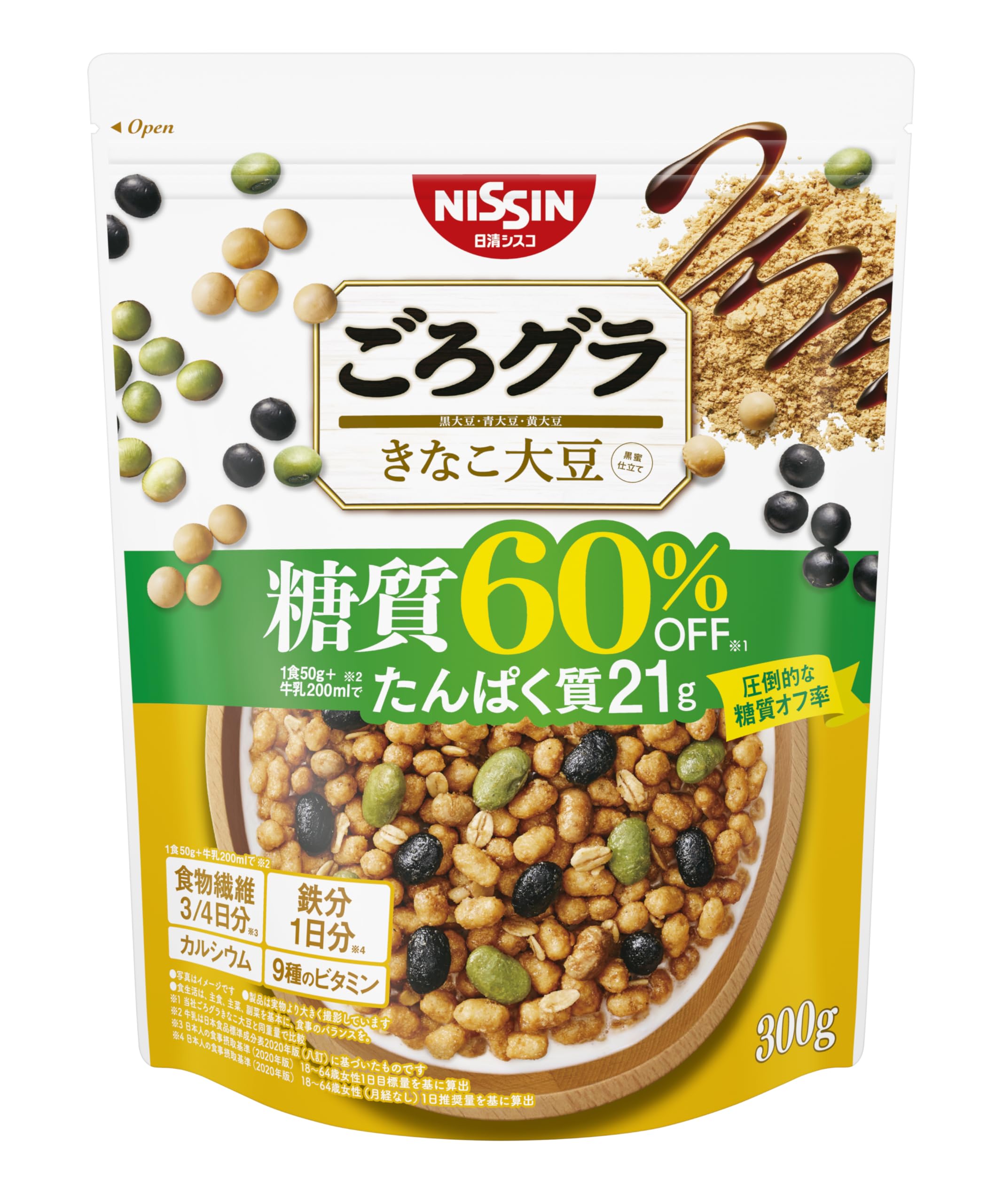 Nissin Cisco Gorogura Giảm 60% carbohydrate Đậu nành Kinako 300g x 8 túi