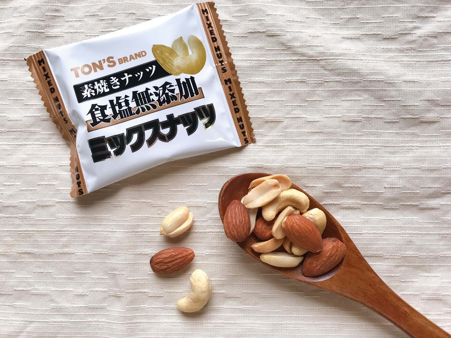 Toyo Nuts Unglazed Mixed Nuts, Subdivided, Individually Wrapped, 3 Types, Almonds, Cashews, Peanuts, 13g x 25 Bags