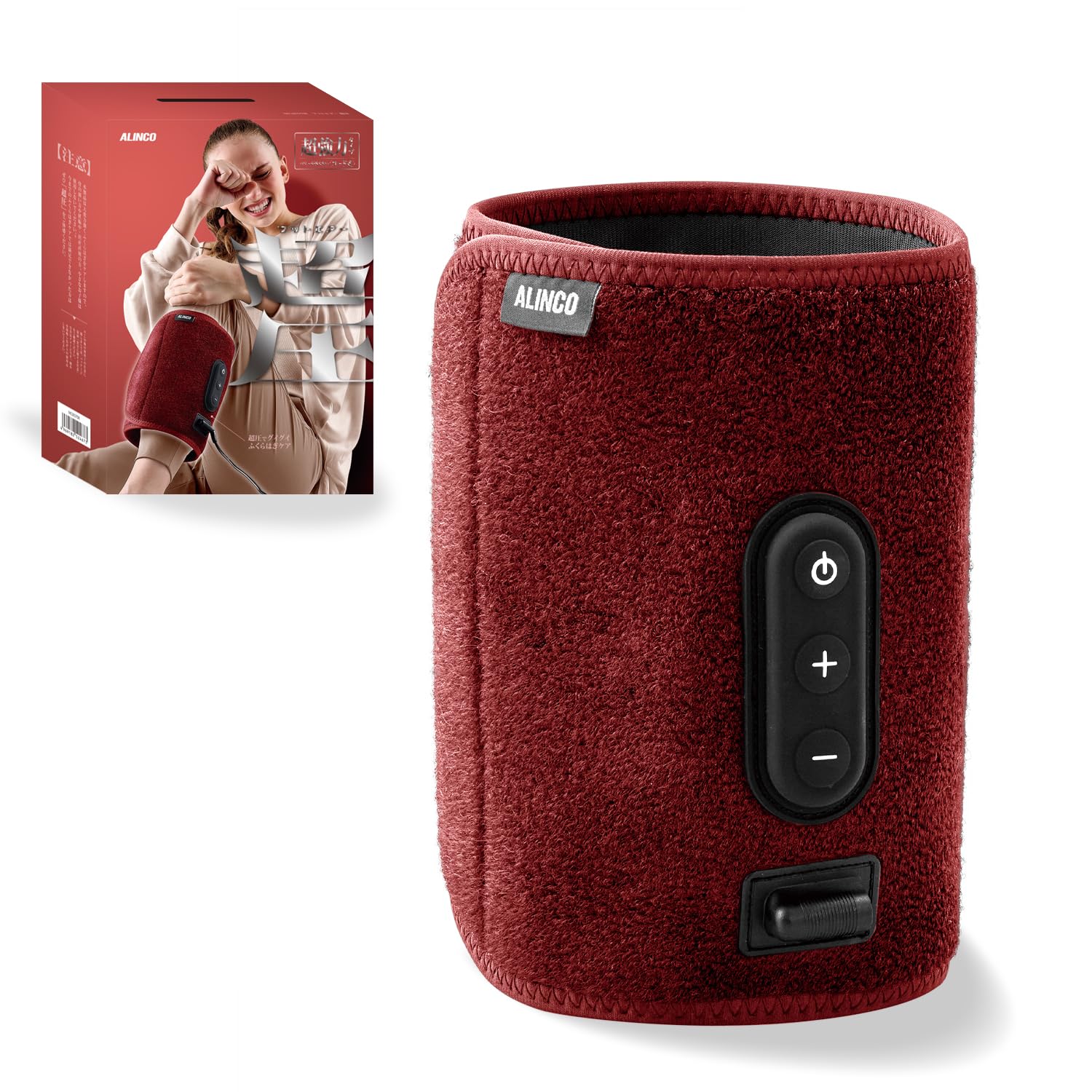 ALINCO Foot Air, Super Pressure, Calf Care, Leg Care, 3 Level Intensity Adjustment, Size Adjustment, Auto Off Function, Lightweight MCB070R Red