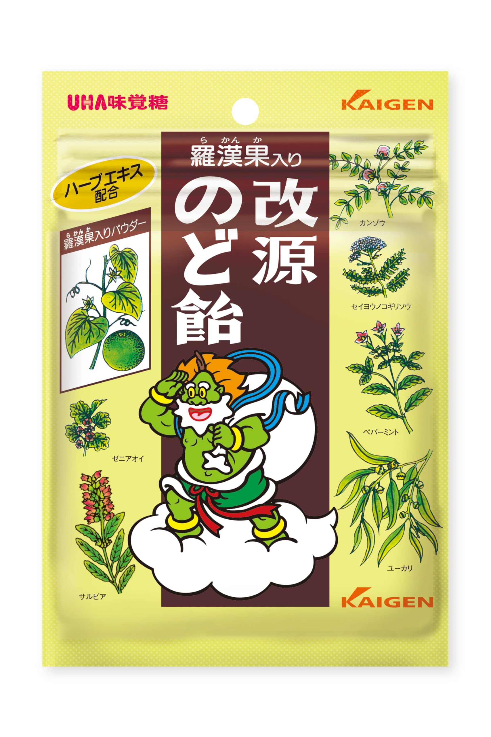 카이겐 개원 목구멍 라한과 들어가는 허브의 향기 (70g×1봉) [ 목사탕 엄선 허브 허브 추출물