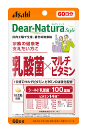 Dear-Natura 스타일유산균 x 종합비타민 120정 (60일분) 아사히 건강보조식품 Dear-Natura 국내공장 생산 1일 2정 권장 파우치