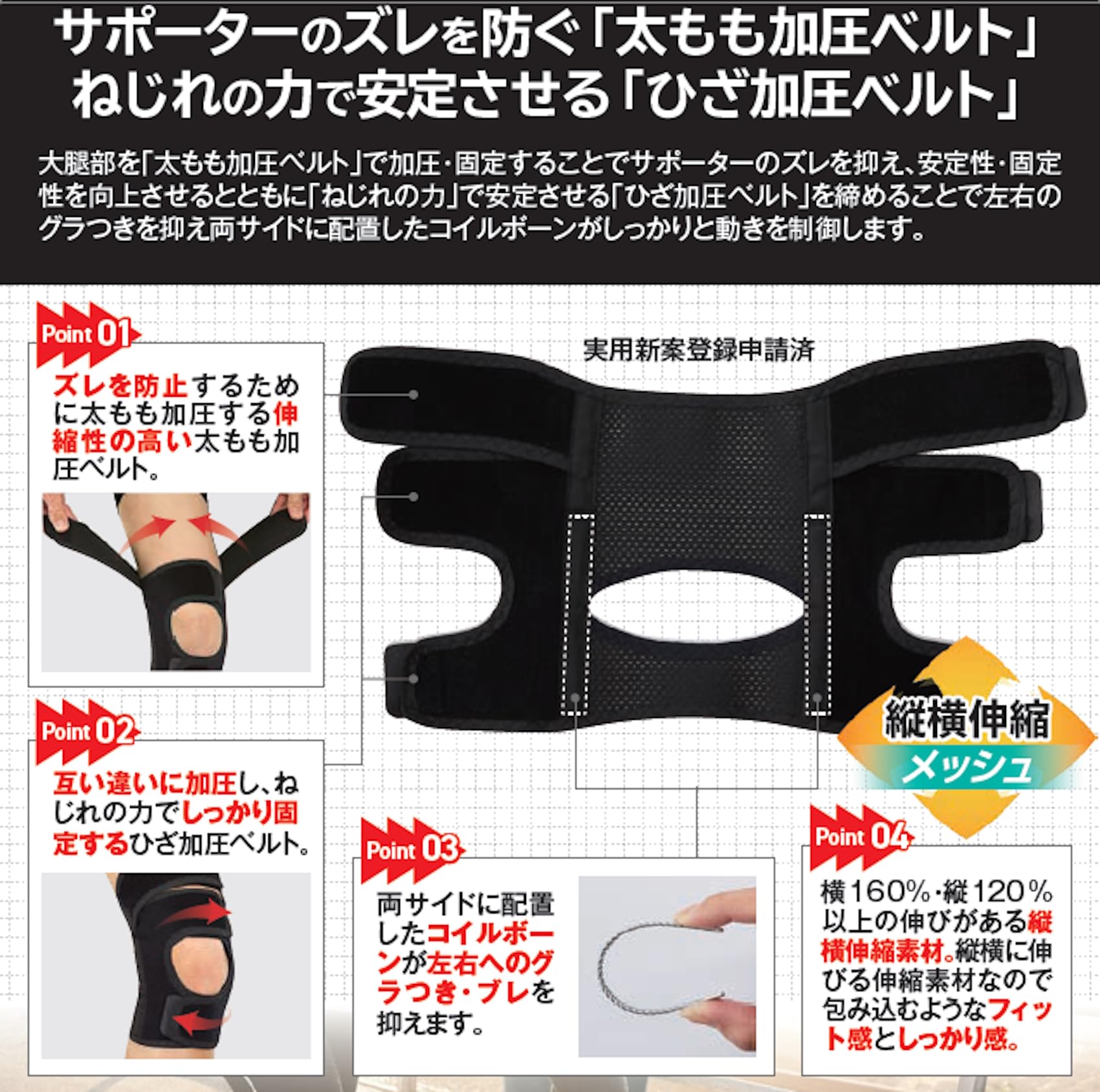 Nakayama Medical Series Knee Joint Supporter for both left and right use L-LL size 1 piece