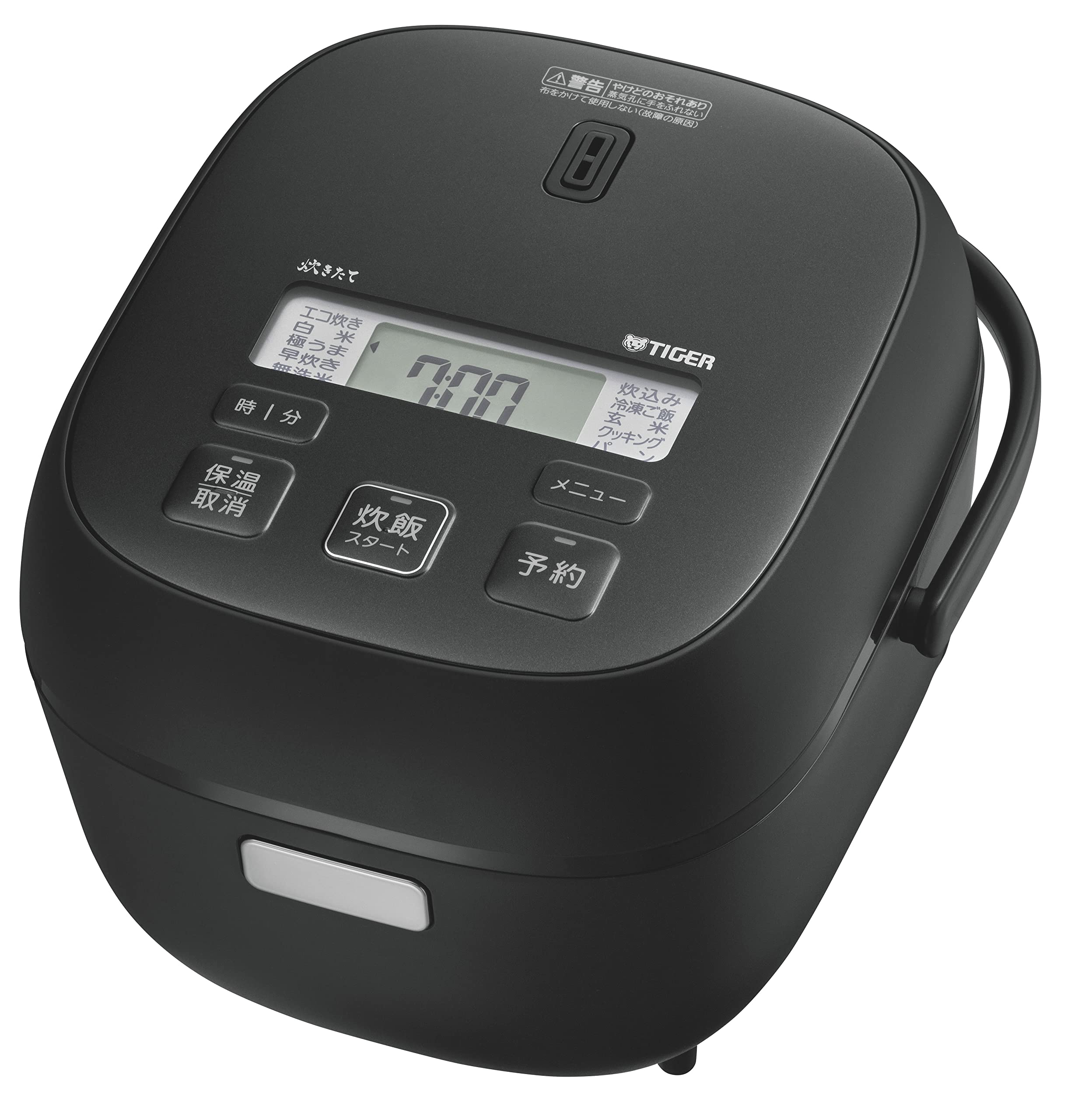 Tiger Thermos Rice Cooker, 3 Cups, Living Alone, Far Infrared Black Extra Thick Pot, Low Temperature Cooking, Bread Baking, Frozen Rice, Quick Cooking, Microcomputer, Matte Black JBS-A055KM