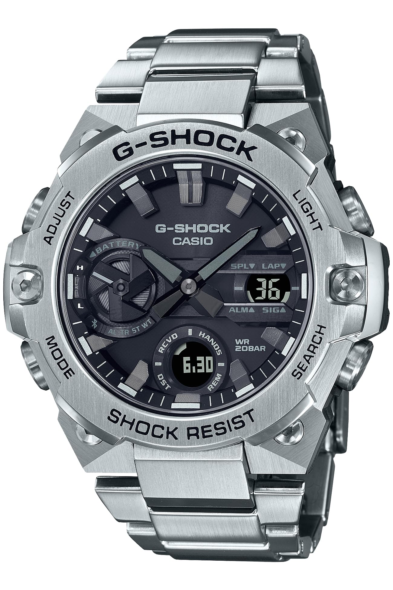 [Casio] G-Shock Watch [Domestic Genuine Product] G-STEEL Smartphone Link Carbon Core Guard Structure GST-B400D-1AJF Men's Silver