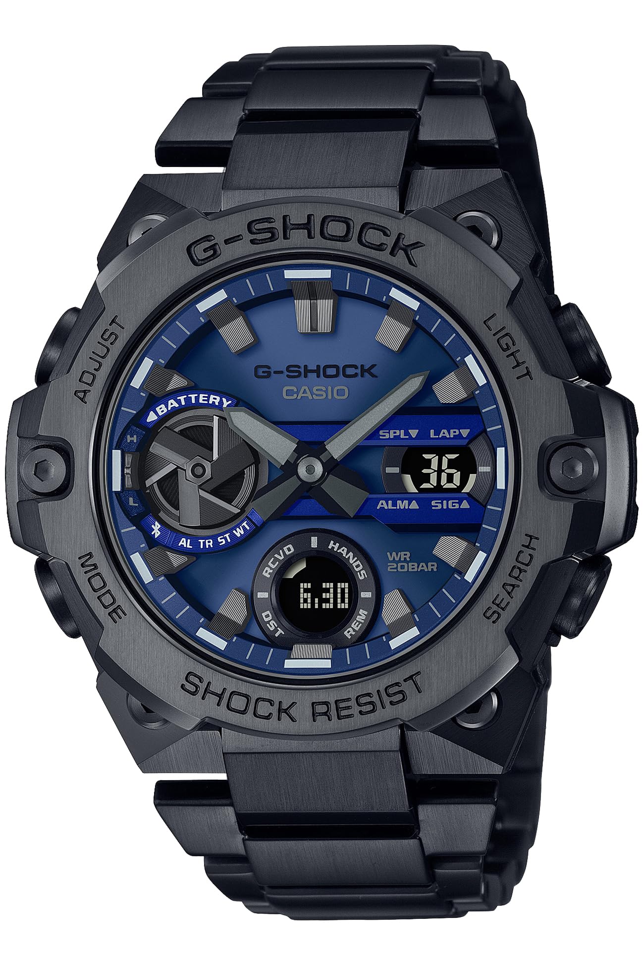 [Casio] G-Shock Watch [Domestic Genuine Product] G-STEEL Smartphone Link Carbon Core Guard Structure GST-B400BD-1A2JF Men's Gray
