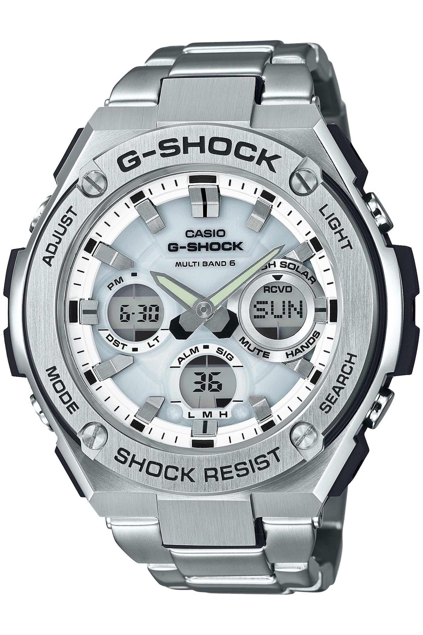 [Casio] G-Shock Watch [Domestic Genuine Product] G-STEEL Radio Solar GST-W110D-7AJF Silver