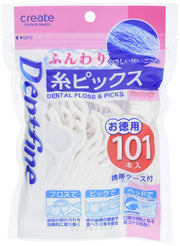 크리에이트 치실 실 픽스 덴트 파인 부드러운 타입 휴대 케이스 첨부 101개입 131×22×180mm