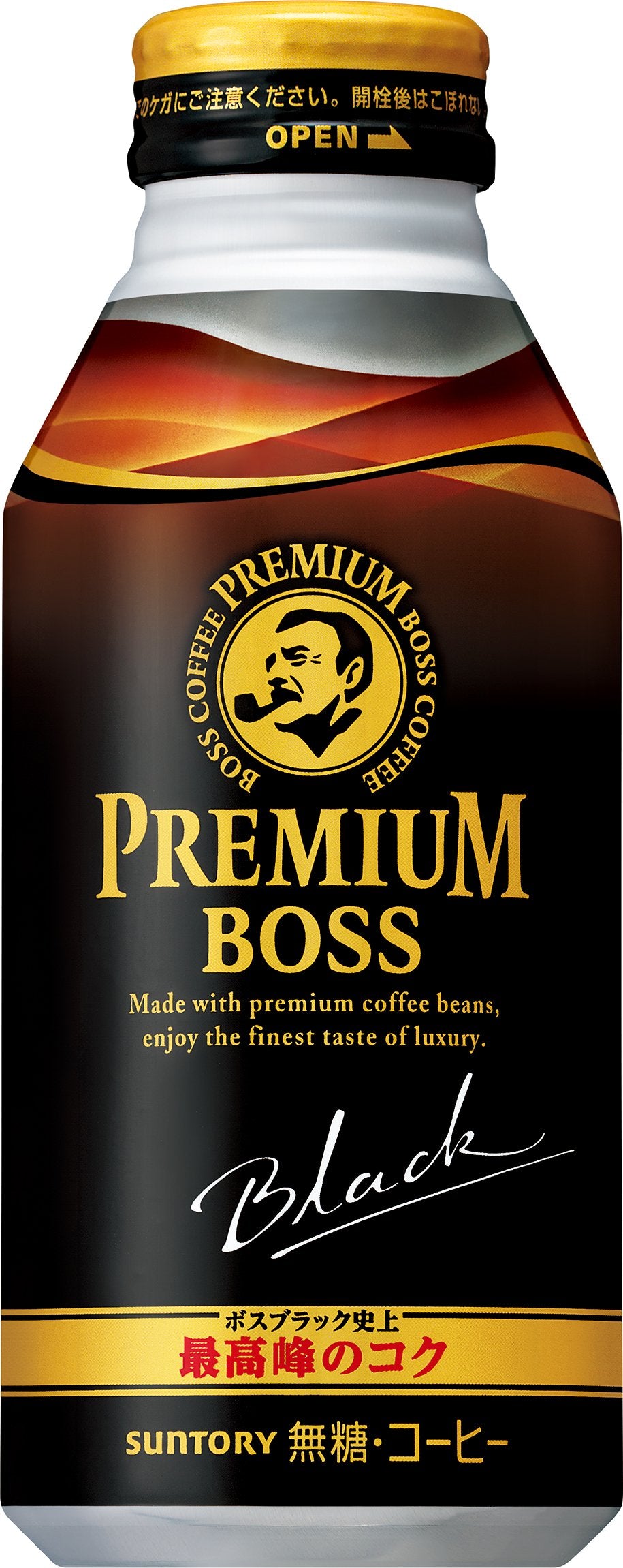 Suntory Coffee Premium Boss Black 390g Bottle Can x 24