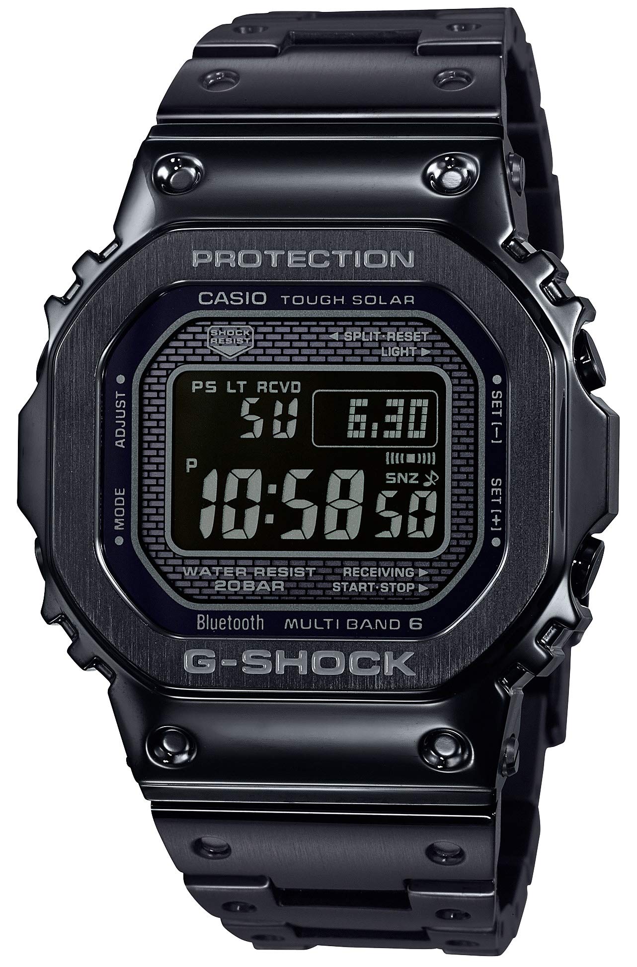 【卡西欧】G-Shock手表【国内正品】配备蓝牙全金属电波太阳能GMW-B5000GD-1JF男士黑色