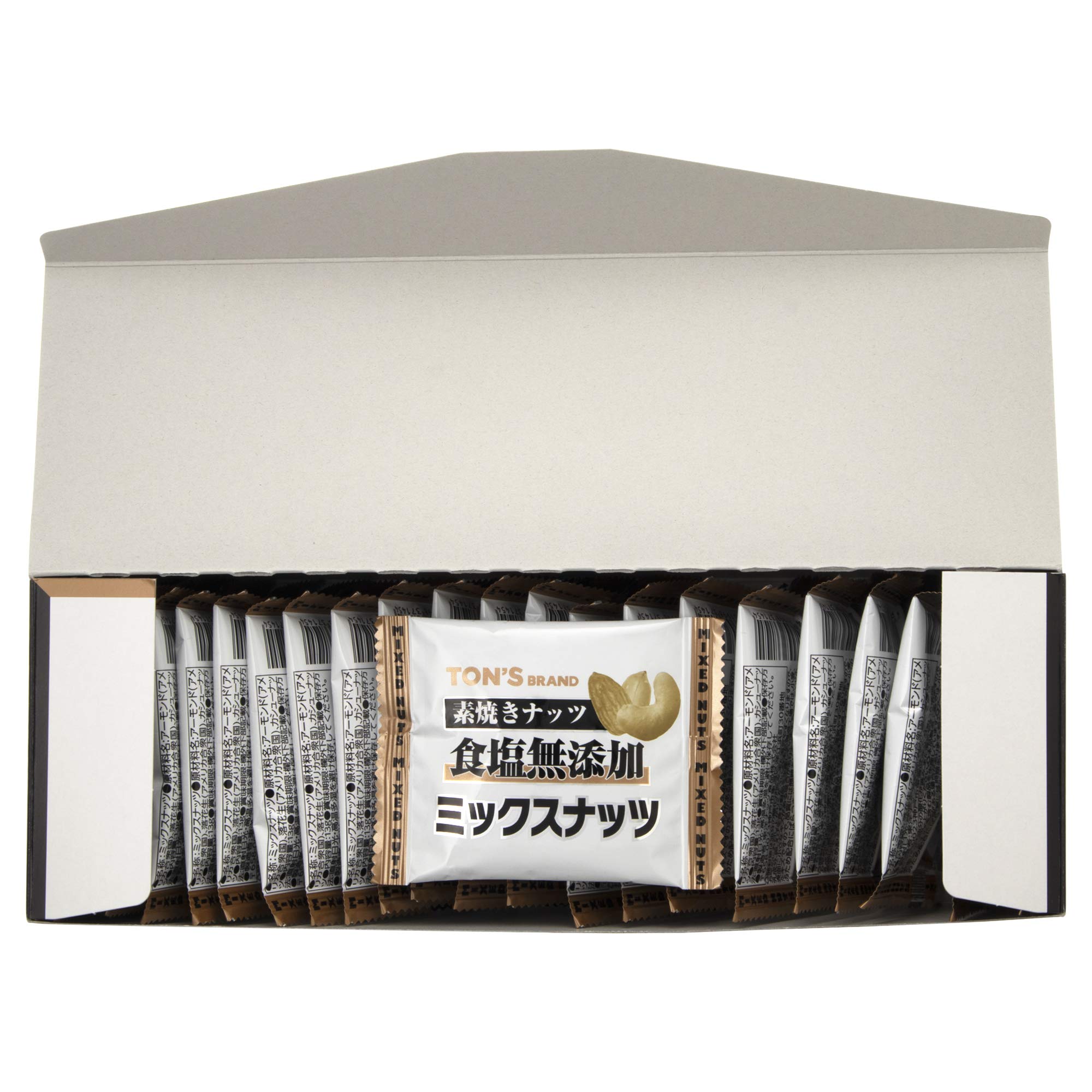 Toyo Nuts Unglazed Mixed Nuts, Subdivided, Individually Wrapped, 3 Types, Almonds, Cashews, Peanuts, 13g x 25 Bags