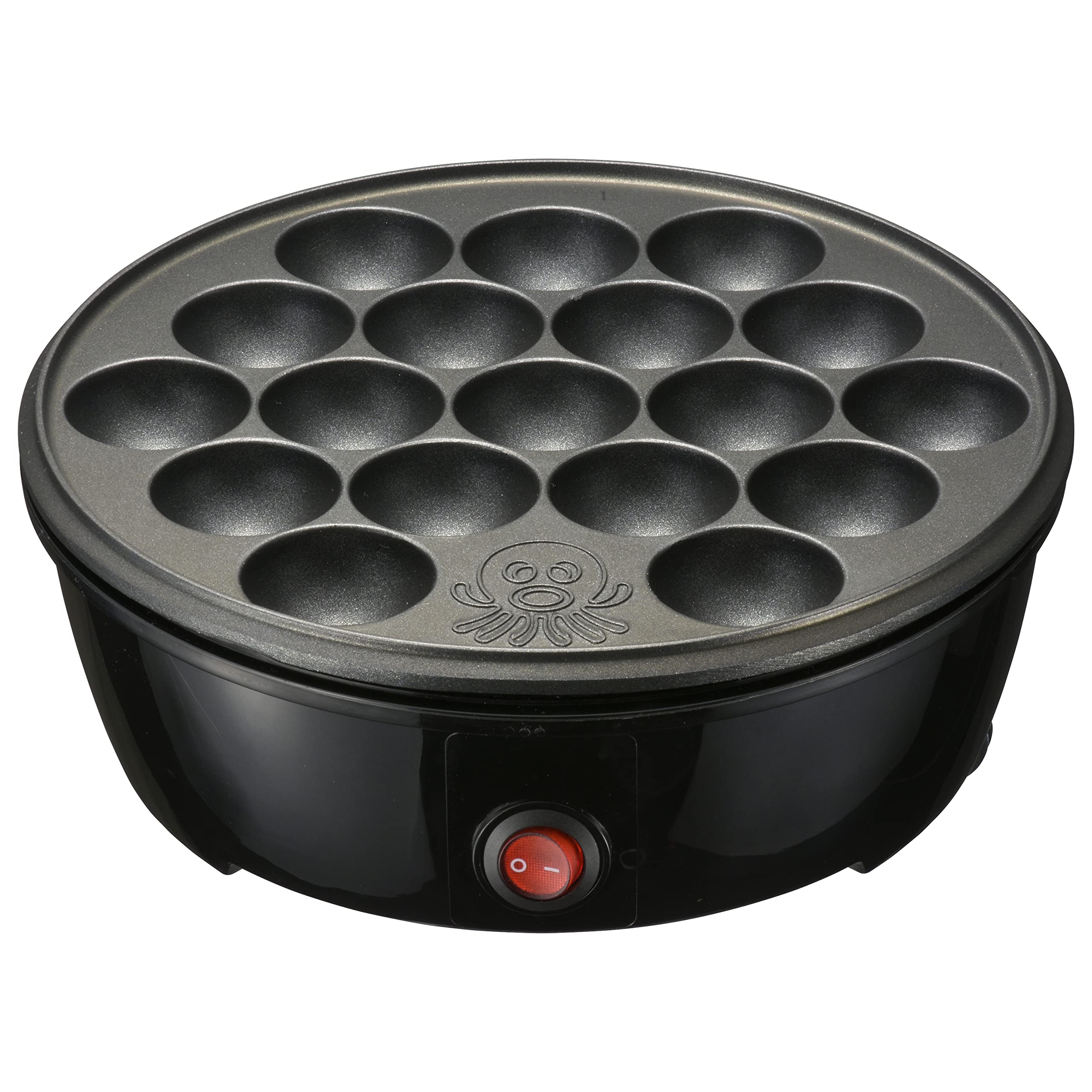 Ohm Denki Takoyaki Machine, Tabletop Fluorine Resin Processed Plate, 18 Pieces Grilled, Black COK-E-T65-AH-K 08-3291 OHM